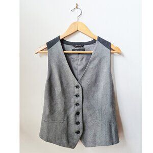 Rag & Bone Medium Gray Wool Lined Waistcoat Vest in a Size 10